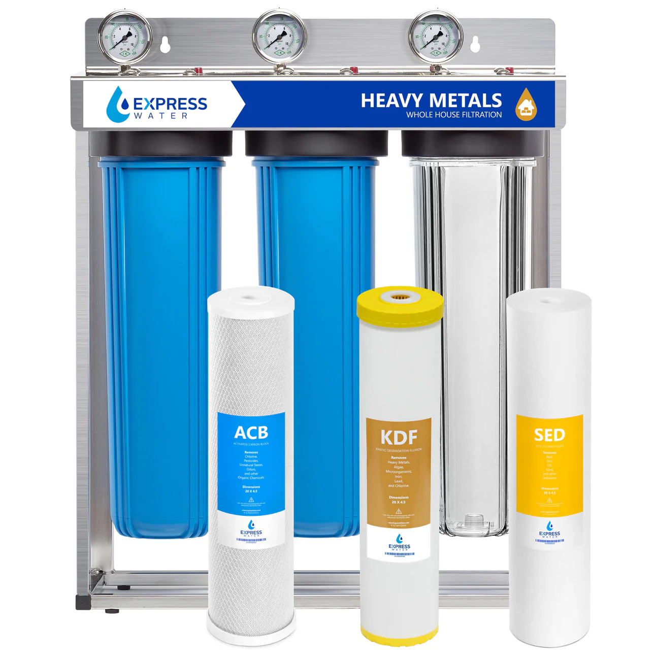Express Water Whole House 3-Stage Heavy Metal Water Filter