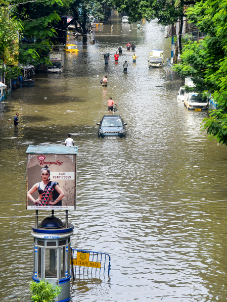 Record Rainfall Floods Kolkata