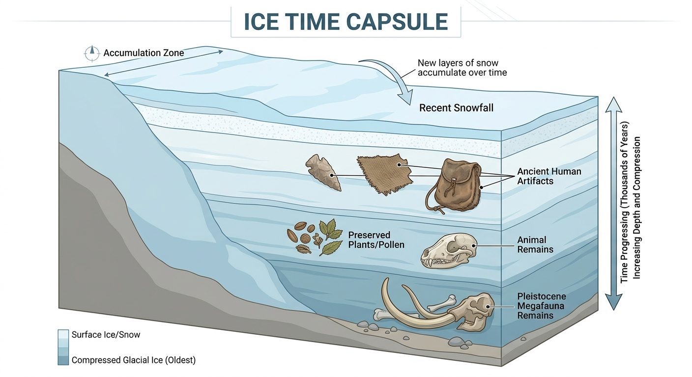 Rapid Glacier Melt Is Revealing Long-Lost Objects