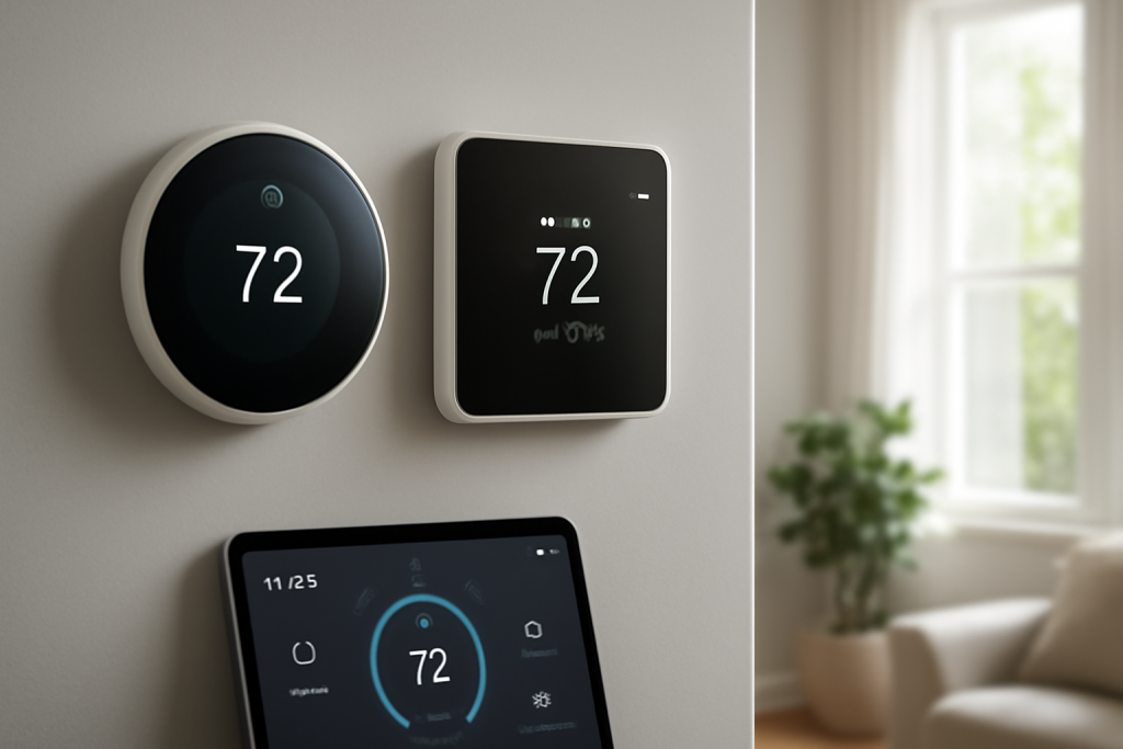 Comparison of Smart Thermostats for Energy Savings and Control