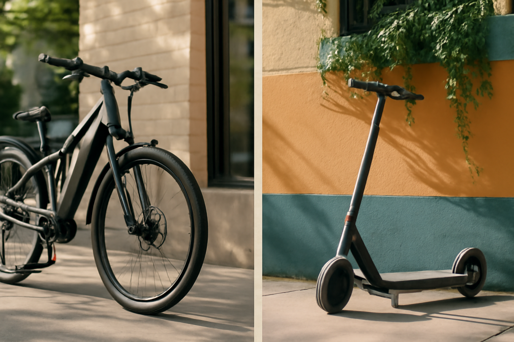Comparison of E-Bikes and Electric Scooters for Commuting