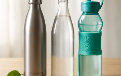 Comparaison des bouteilles d'eau en acier, en verre et en Tritan